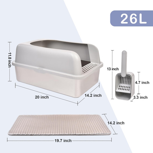 Caja De Arena Para Gatos Henkelion, De Acero Inoxidable, Ext