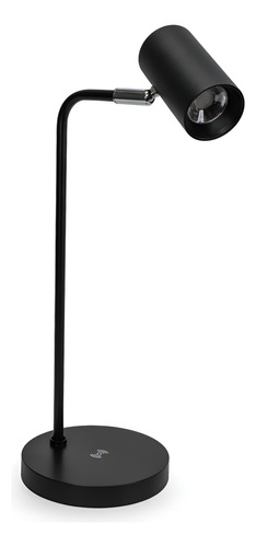 Lampara Velador Dimerizable 10w Carga Inalambrica Celular Estructura Negro Pantalla Negro