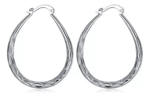 Argollas Aros De Plata 925 Elegante De Mujer 