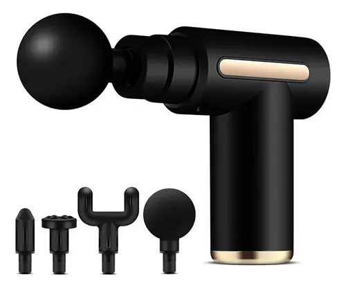 Pistola de Massagem Portátil Recarregável Preta 5v Preto