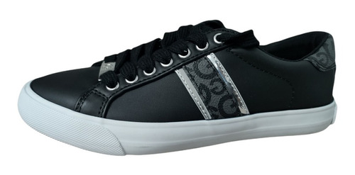 Tenis Guess Original Para Dama Color Negro Con Gris Y Plata