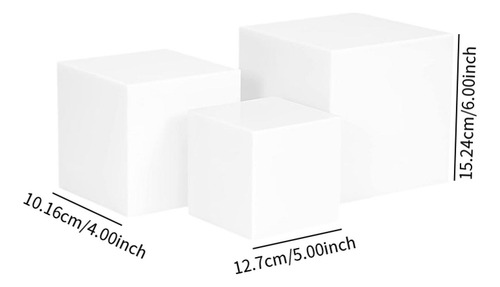 3pcs Cubos De Acrílico Para Exibição De Alimentos Risers