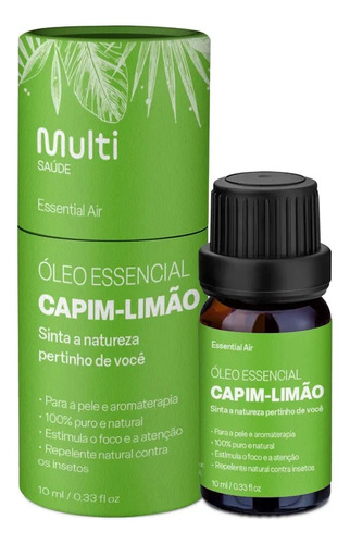 Oleo Essencial De Capim Limao 10ml Multi Saude - Hc126