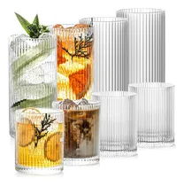 Comprar Juego Sunídear De 8 Cristalería Acanalada, 4 Vasos Grandes 4