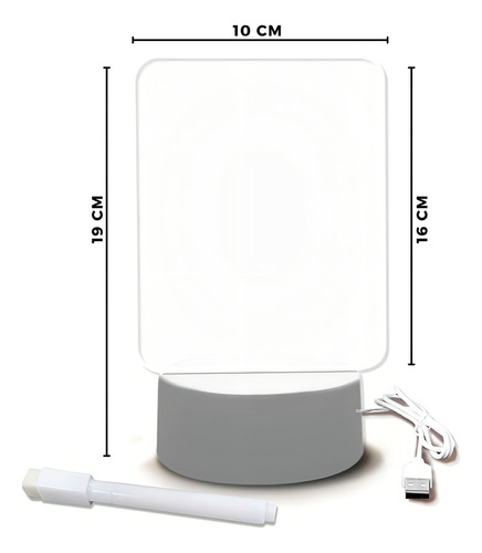 Luminária Abajur Luz Led 3d Escrever Tipolousa + Caneta Reta