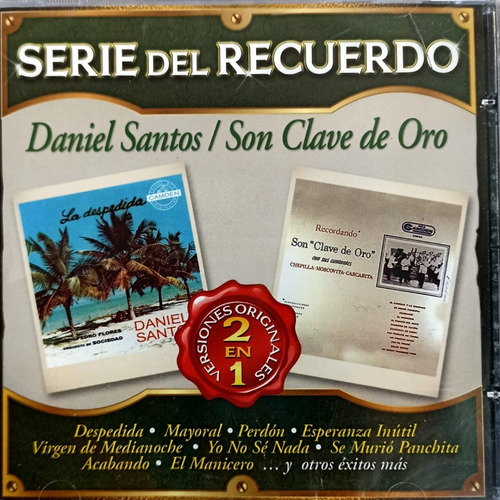 Cd Daniel Santos / Son Clave De Oro Serie Del Recuerdo 2 X 1