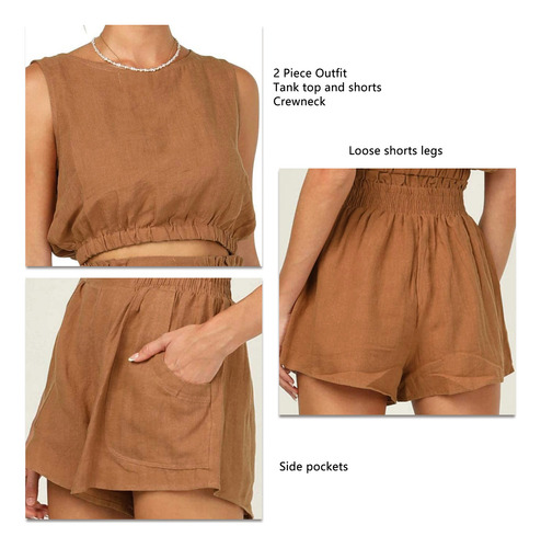 Conjunto De Pantalones Cortos Sin Mangas Chocolate Xxl Uk Pl