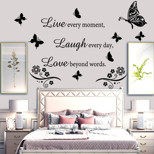 Calcomanía De Pared Con Cita  Live Every Moment Laugh Every 