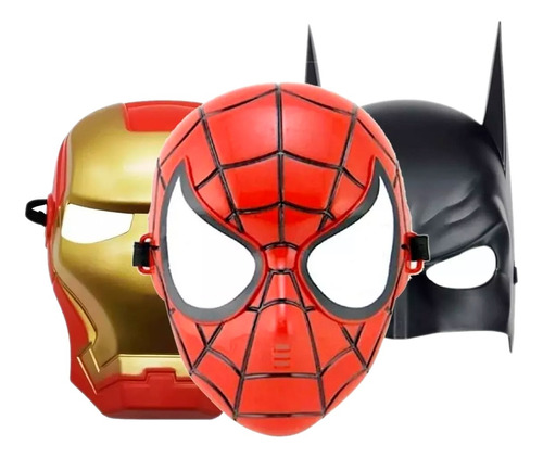 Mascara Spiderman Iron Man Y Batman Halloween Disfraz Fiesta