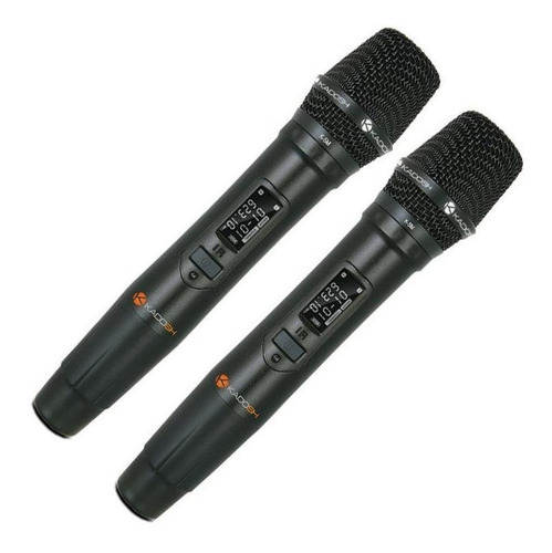 Microfone de Mão Duplo Sem Fio Kadosh K-502M Dinâmico