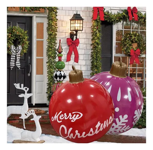 Set De Esferas Navideñas Inflables Gigantes For Patio Exter