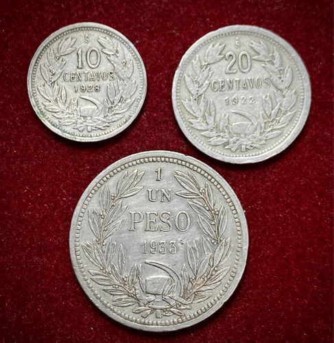 Lote X3 Monedas Chile Cóndor Oferta Numisgam.