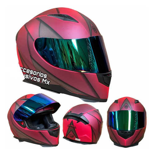 Casco Kov Blade Rosa Mujer Dama Mica Iridio Certificado Ns R