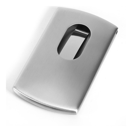Tarjetero Portátil De Acero Inoxidable Con Forma De Empujón