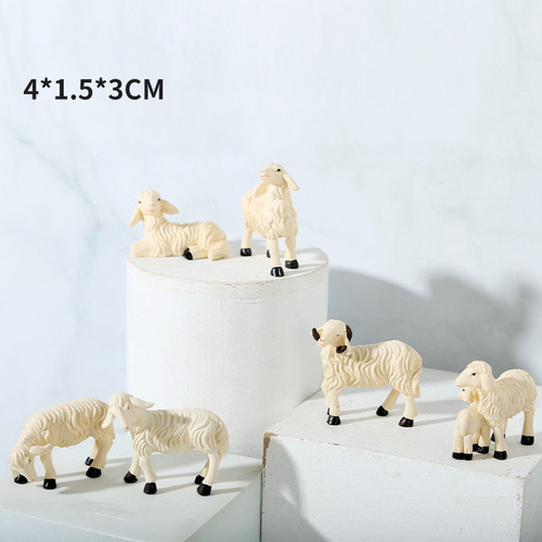6 Unids/set Figuras De Animales De Granja Casa De Muñecas