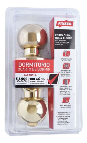 Cerradura Pomo Alcoba Dorado