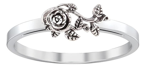 Anillo Rosa Para Mujer Anillos Anillo Flor Plata Para Mujer