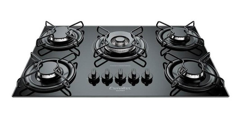 Cooktop Esmaltec Gourmet Preto 5 Bocas Tripla Chama Bivolt