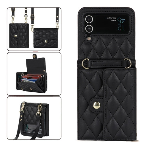 Para Samsung Flip Z4/z3 Funda Crossbody De Mujer Tarjeta