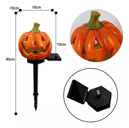 Linterna Solar Jack-o-ghost Para Jardín, Halloween, 2 Unidad