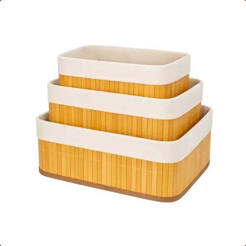 Kit Bambu 3 Cestos