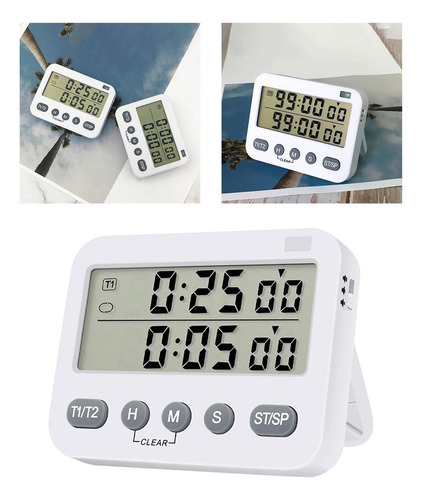 D Temporizador Digital Dual Con Con Soporte Cronómetro Reloj