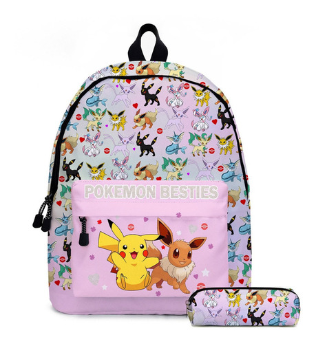 2 Unids/set Pokemon Pikachu Mochila Escolar Estuche Para