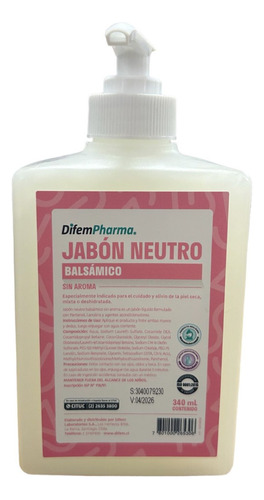 Jabón Neutro Balsámico 340 Ml Difempharma