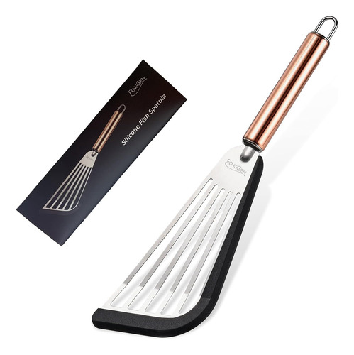 Espátula De Pescado Antiadherente Con Borde De Silicona, Esp