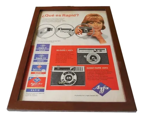 comprar Dante42 Cuadro Publicidad Antigua Camara Agfa 1965