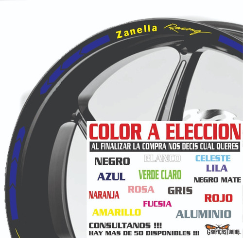 Imagen 6 de 10 de Calcos Zanella Llantas + Regalo - 00165 Graficastuning