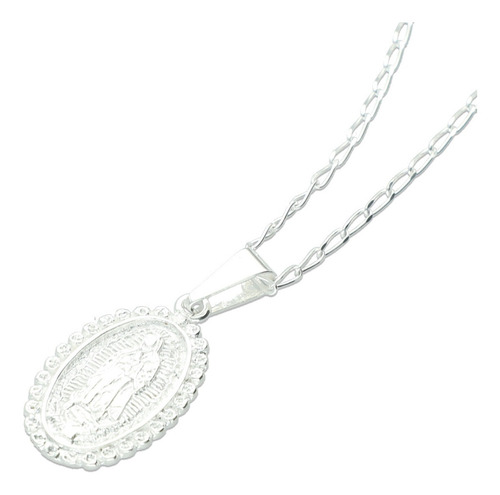 Dije Medalla Virgen Óvalo Oztext + Cad Plata .925