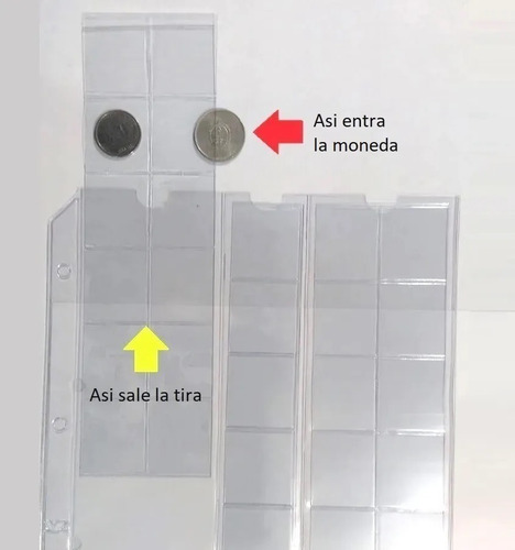 Carpeta Album Para Monedas Sueltas En Tiras 15 Hojas