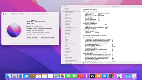Macbook Air 13 2017 Corei5 1.8gz- 8gb Ram- 256gb- Bat. Nueva Plateado (Usado)