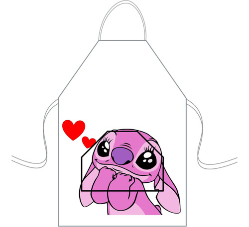 Delantal Cocina Mediano Para Niños Mini Chef Personalizado Stich Rosa 4 Personalizado