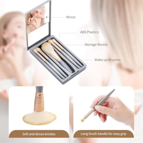 Juego De 5 Brochas De Maquillaje Profesional Sintéticos 2024