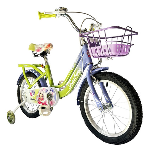 Bicicleta Para Niña R-16 Bmtoys Ym-800 Verde Con Azul Pastel