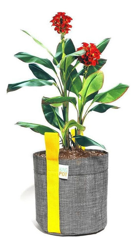 Vaso Plantas 11 Litros Cultivo Decoração Cinza