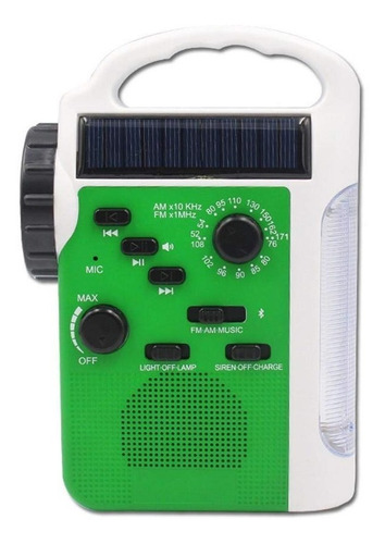 Radio Portatil Bluetooth Usb Sd Led Am/fm Dinamo Y Mas