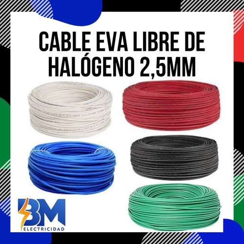 Cable Eva Libre De Halógeno 2,5mm Negro 100mtrs