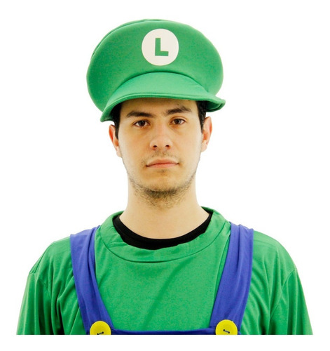 Imagen 5 de 8 de Disfraz De Luigi De Mario Bros Con Bigote Adulto