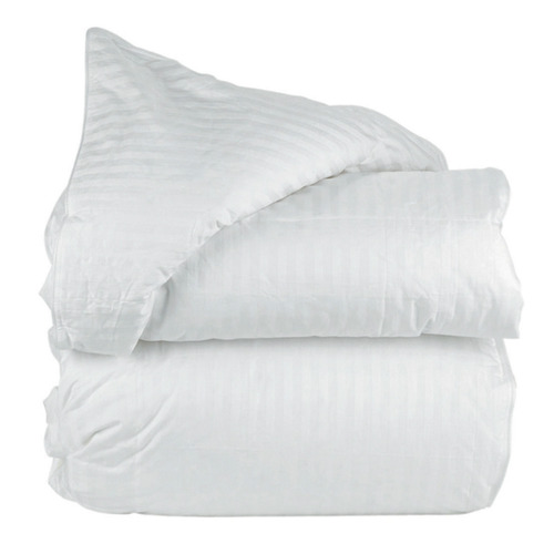 Imagen 2 de 4 de Set Plumón + 2 Funda Microfibra Blanco Líneas King