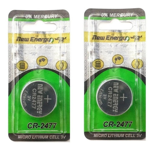 2 Pilas Botón New Energy Cr-2477 Litio 3v Cr2477 