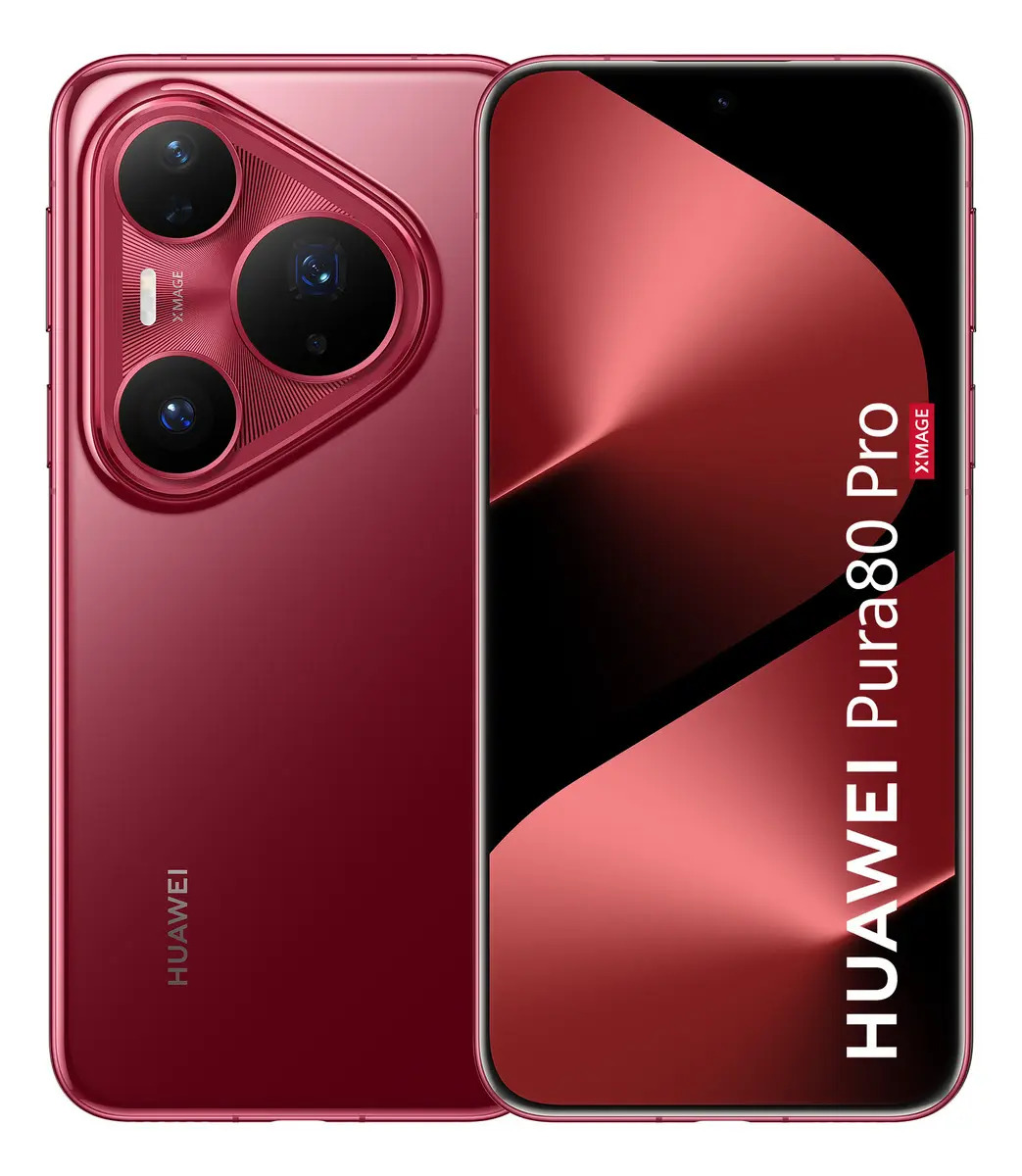 Celular Huawei Pura 80 Pro Smartphone 12gb+512gb Cámara Ultra Chroma De 1 Pulgada Cámara Macro Telefoto de Ultra Iluminación Cancelación De Ruido con Ia Batería 5170 Mah y Supercharge Dual Rojo