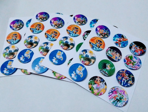Imagem 4 de 4 de Cartela De Bottons Cavaleiros Do Zodíaco | Anime | Broches