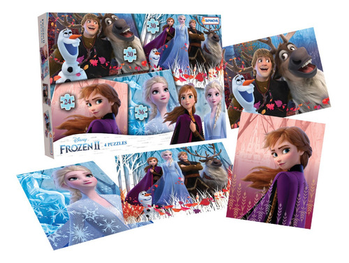 4 Puzzles Rompecabezas Frozen Disney 24 Y 36 Piezas Ana Elsa