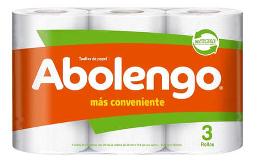 Abolengo Conveniente Toalla De Papel 3 Un 10 Mt