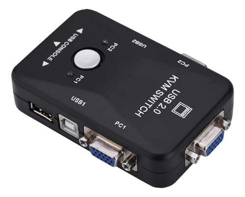 Caja Y Cables Del Conmutador De Kvm Del Usb Vga De 2 Puertos