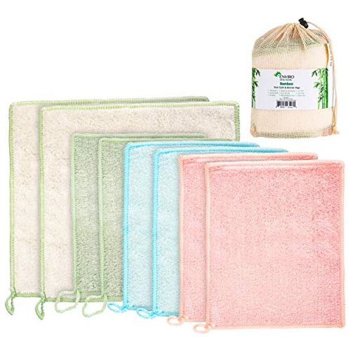 Bamboo Dish Cloths - Kitchen Cleaning Rags - Reusable P...