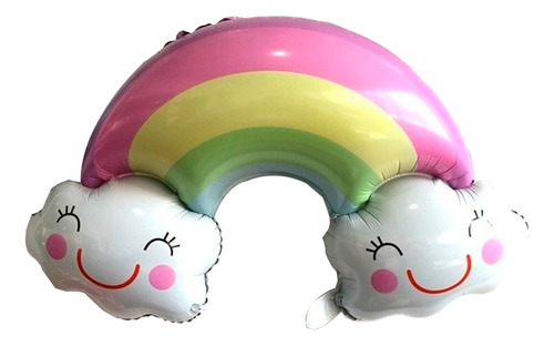 Globo Decoracion Arcoiris Candy Sonriente Gigante 90x60cm